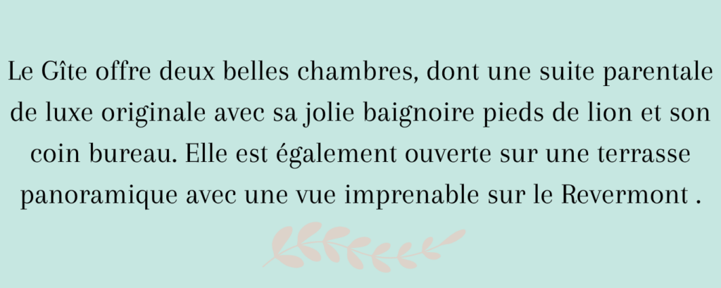 Grande chambre avec belle vue